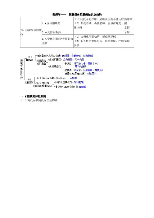 药理学—— 胆碱受体阻断药知识点归纳