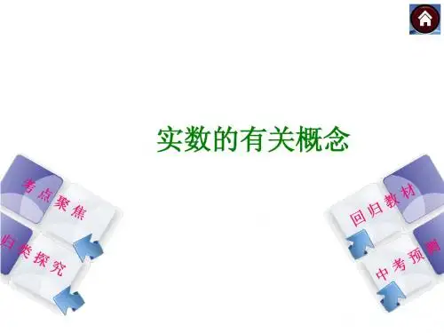 北师大2014年中考数学复习方案课件(考点聚焦+归类探究+回归教材+中考预测)：实数的有关概念(20张PPT)