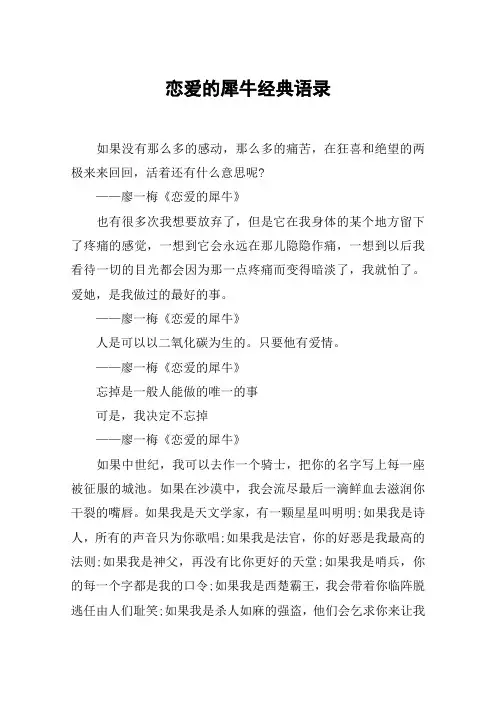 恋爱的犀牛经典语录