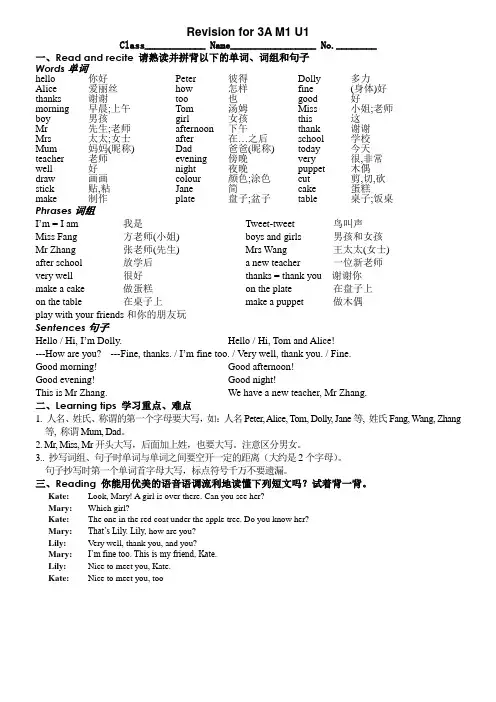 Revision for M1