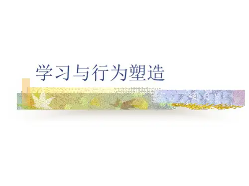 学习与行为塑造