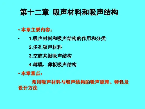 建筑物理讲义22——吸声材料和吸声结构