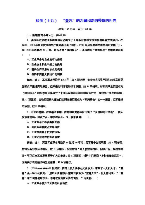 检测(十九)  “蒸汽”的力量和走向整体的世界