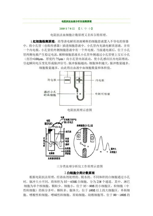 电阻抗法血液分析仪检测原理