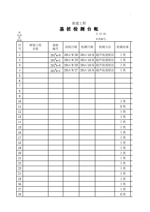 桩基检测台帐