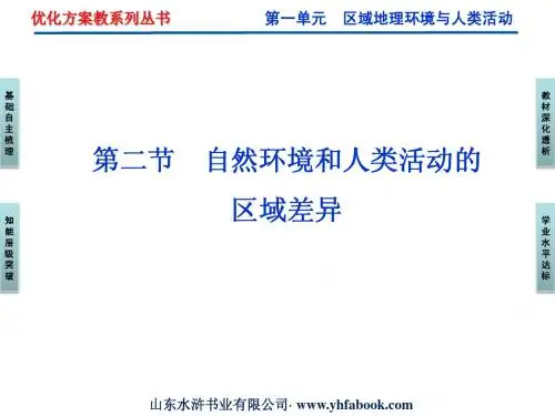 第一单元第二节自然环境和人类活动的区域差异