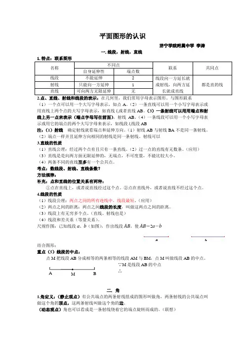 平面图形的认识总结