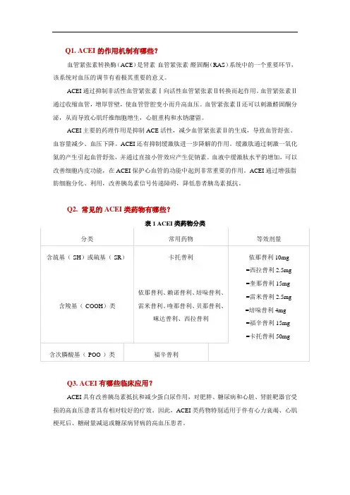 (完整版)ACEI类小结