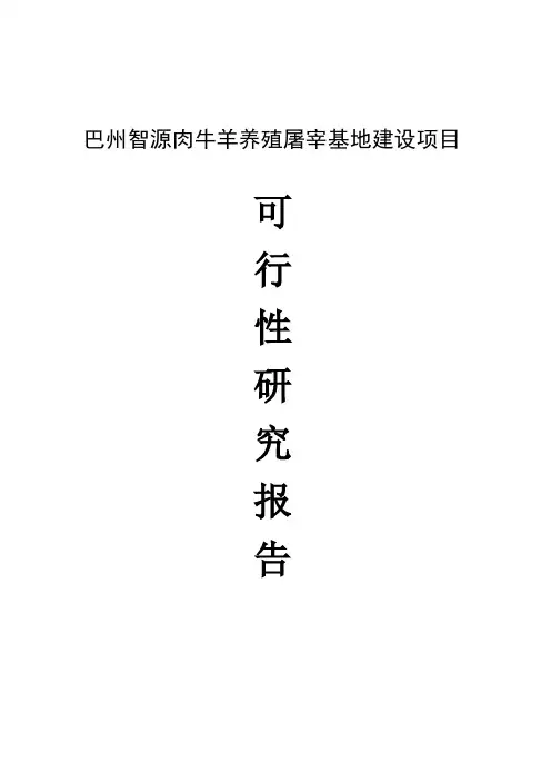 新疆畜牧业肉牛养殖项目可行性研究报告
