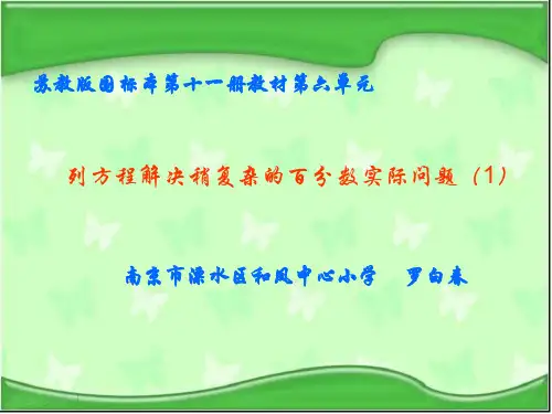 列方程解决稍复杂的百分数问题例题10