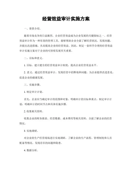 经营效益审计实施方案