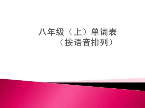 八(上)单词表(