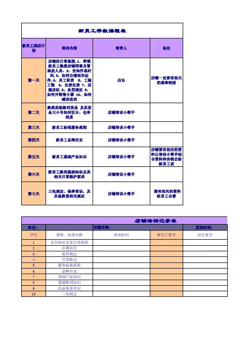 新员工入职帮带计划