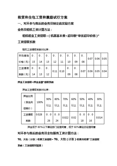 租赁和全包员工激励政策(新方案)
