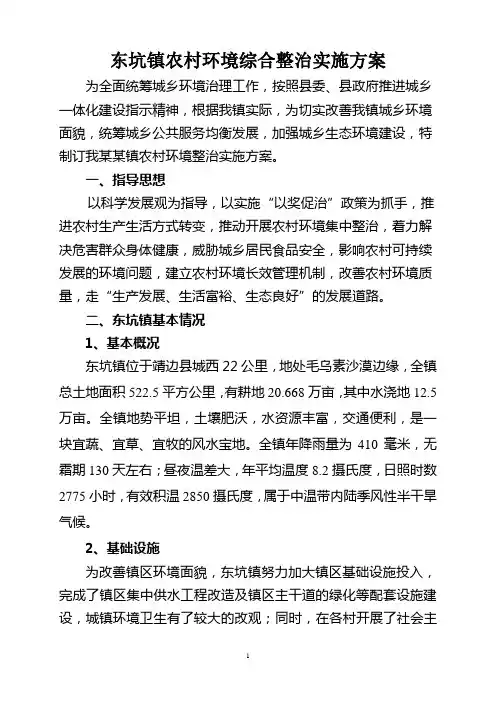 东坑环境综合整治实施方案