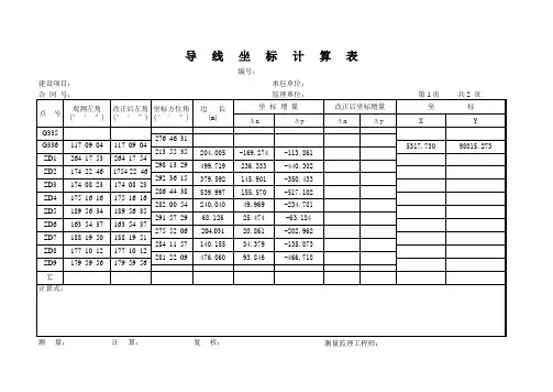 导线坐标计算表(1)