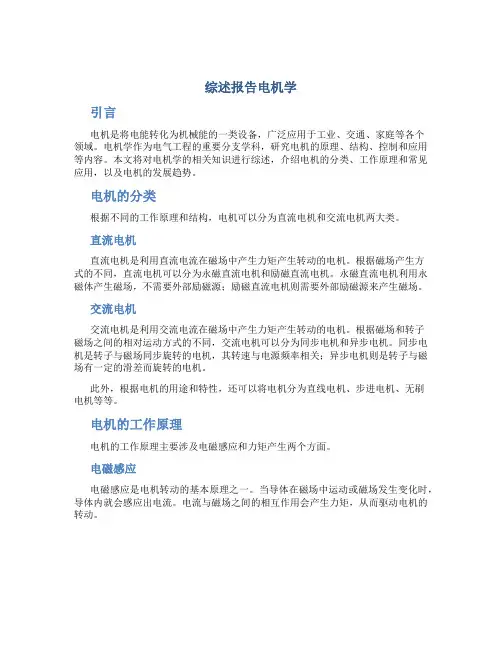 综述报告电机学
