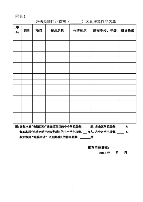 电脑作品评选活动附件
