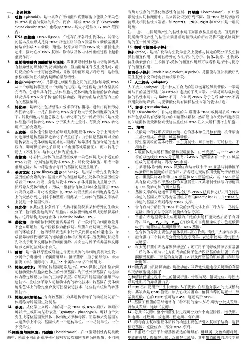基因工程考试重点