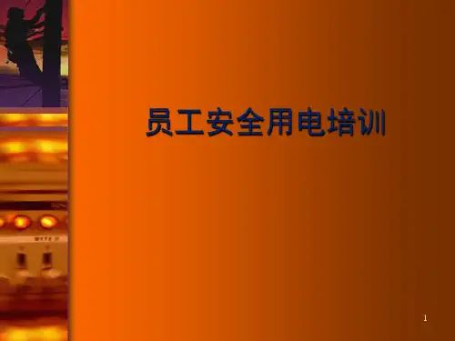 化工企业安全用电知识培训教学课件