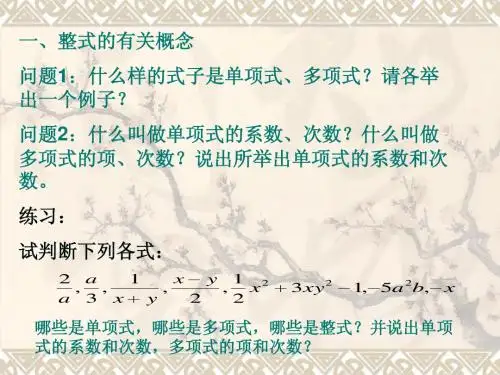 整式数学复习