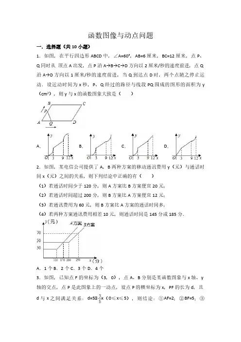 中考数学专题复习函数---图像与动点问题