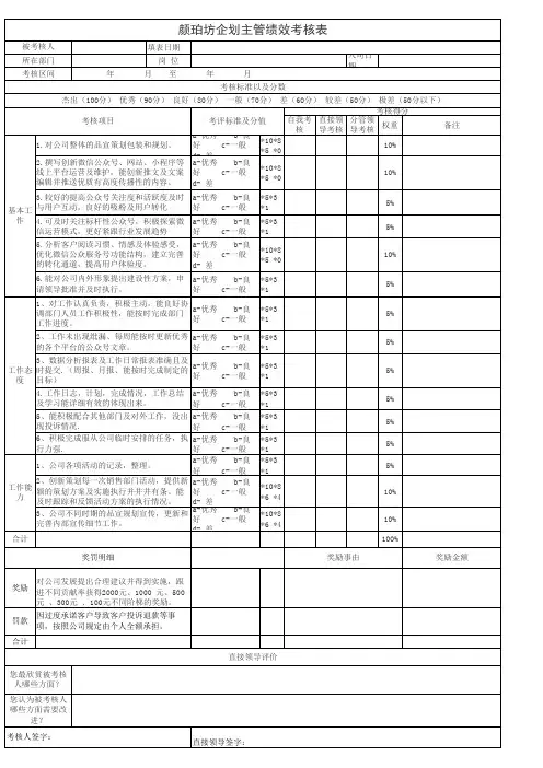 绩效模板