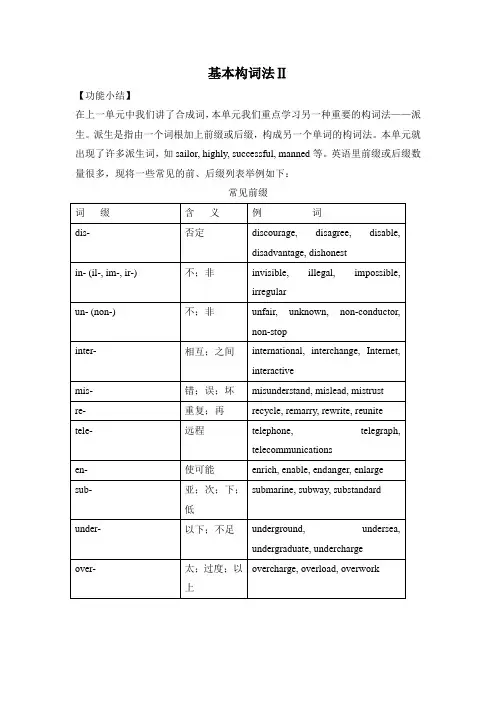 基本构词法Ⅱ