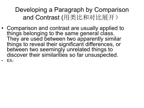 Developing a Paragraph by Comparison