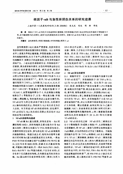 核因子—κB与急性损伤关系的研究进展