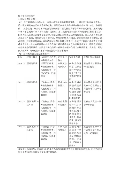 展会宣传推广策划 2