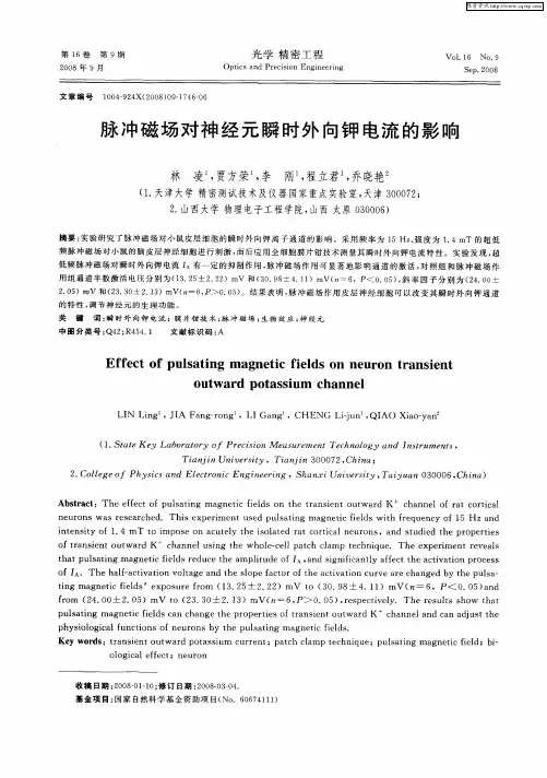脉冲磁场对神经元瞬时外向钾电流的影响