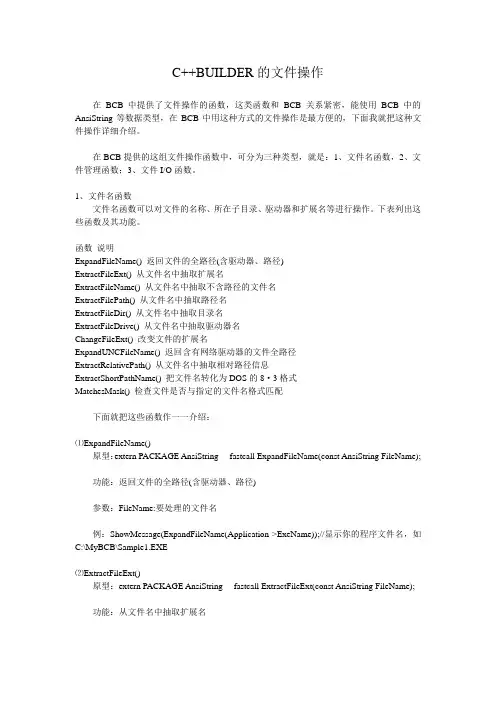 C++BUILDER的文件操作