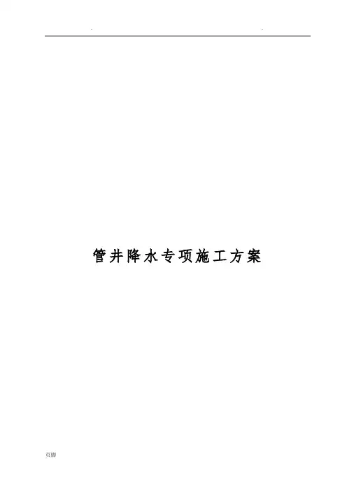 管井降水专项工程施工组织设计方案