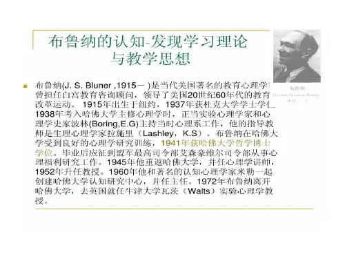 布鲁纳奥苏贝尔认知发现学习理论27页PPT