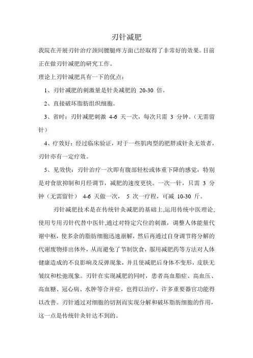 刃针减肥