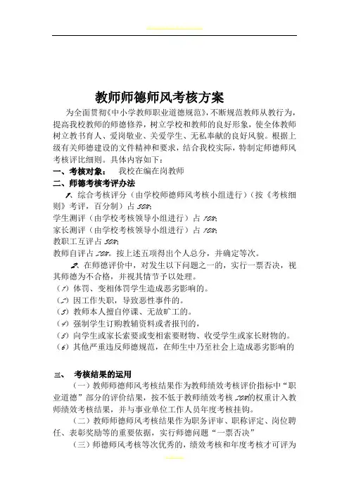 教师师德师风考核评比细则18870