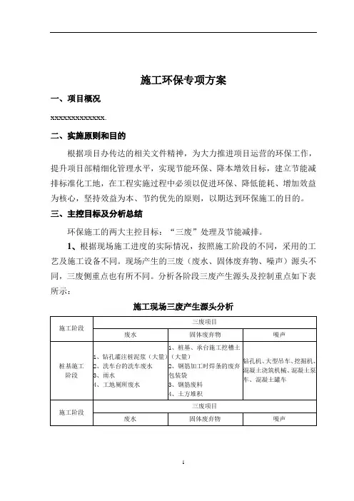 公路工程施工环保专项方案(正文)