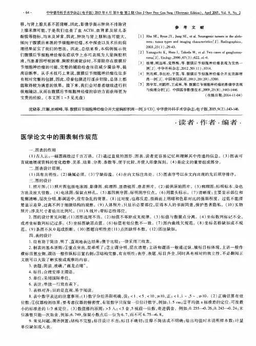 医学论文中的图表制作规范