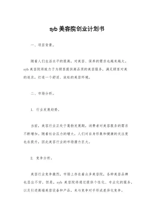 syb美容院创业计划书