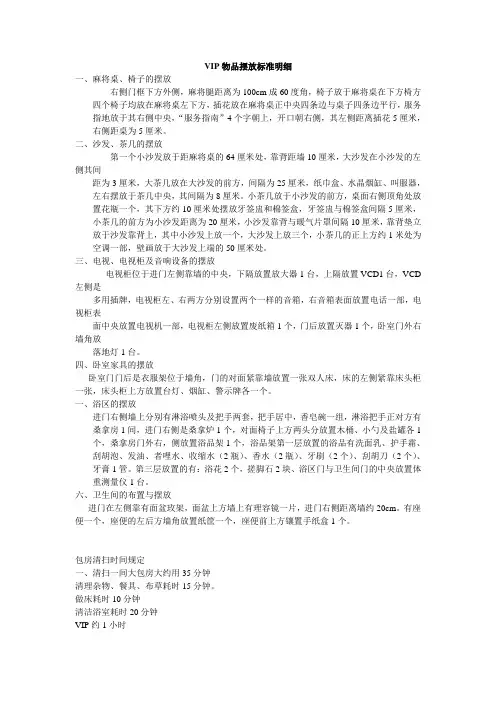 物品摆放标准明细
