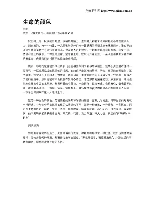 生命的颜色 3