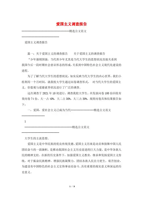 爱国主义调查报告