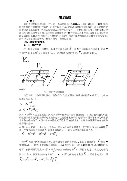 霍尔效应原理与实验