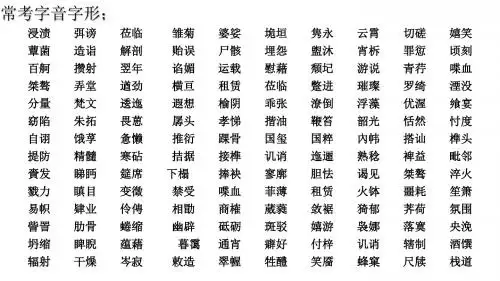 常考字音字形