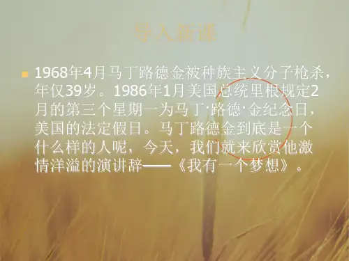 2018学年鲁人版必修五 第8课我有一个梦想 课件44张
