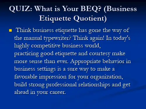 business etiquette