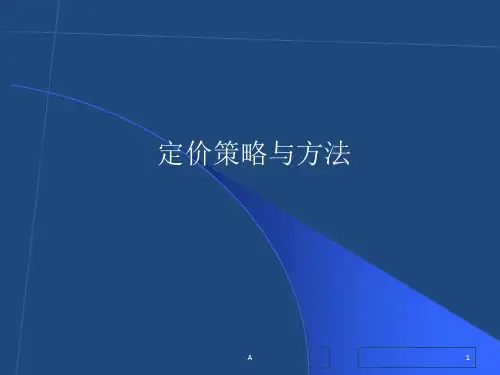 第五讲  定价策略与方法