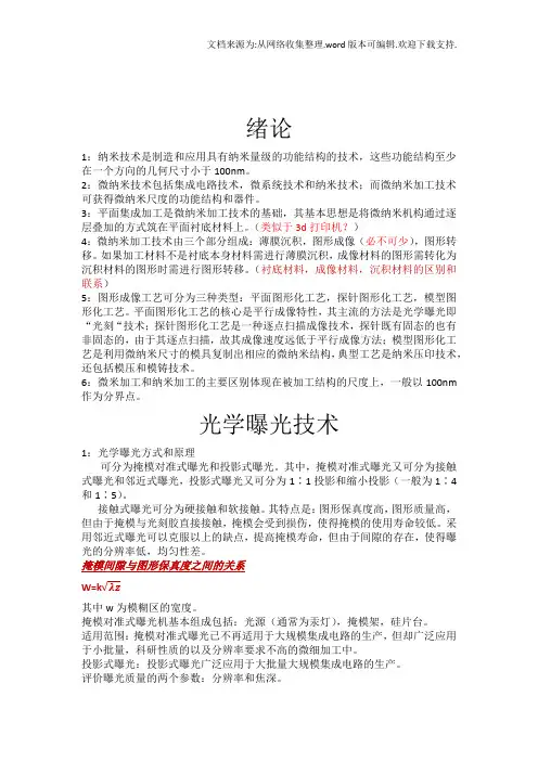 微纳米加工技术及其应用