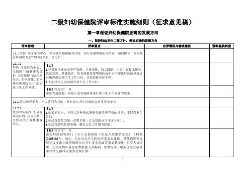 二级妇幼保健院评审标准实施细则232页(修改版)